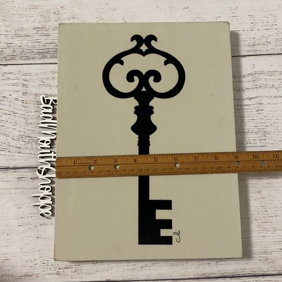 Hobby Lobby Black Velvet Felt Skeleton Key Wood Block Canvas Wall Art - Picture 9 of 9